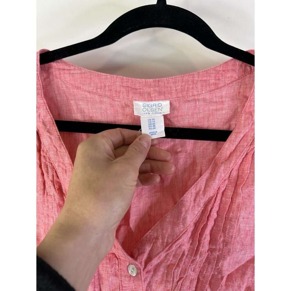 Sigrid Olsen Linen Button Front Popover Shirt Coa… - image 6